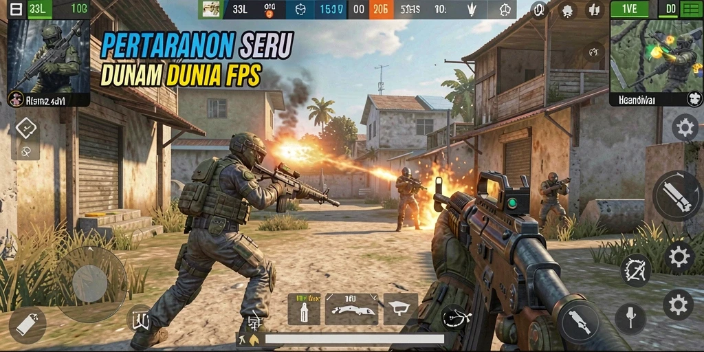 Gameplay intens 33L dengan aksi pertempuran FPS yang mendebarkan.