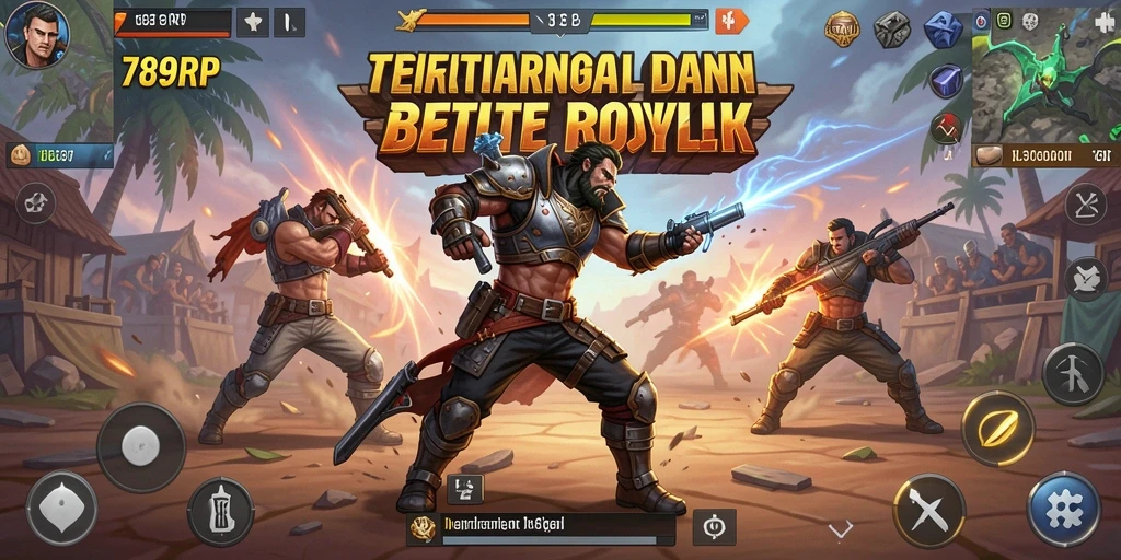 Gameplay intens Battle Royale dengan aksi mendebarkan.