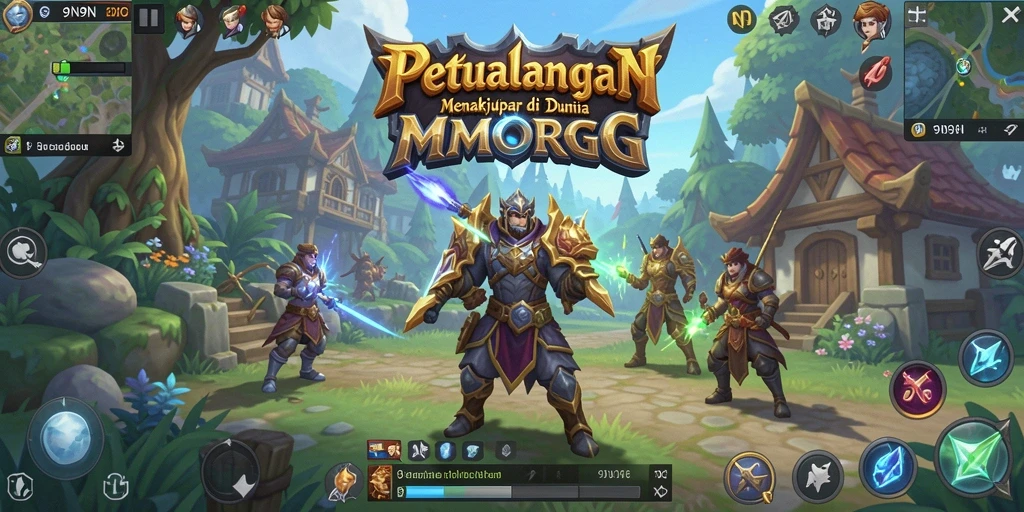 Gambaran gameplay epik dari 9N9N dalam dunia MMORPG.