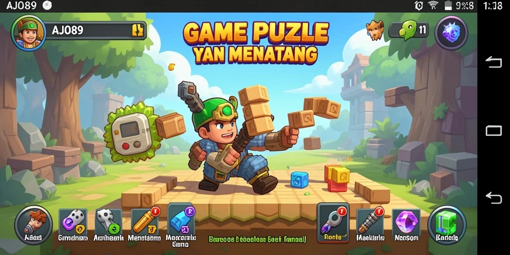 Tampilan gameplay AJO89 yang menarik dengan berbagai puzzle.