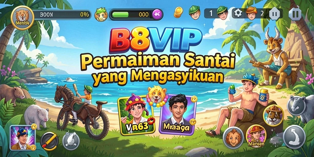 Tampilan gameplay menarik dari B8VIP yang penuh warna.