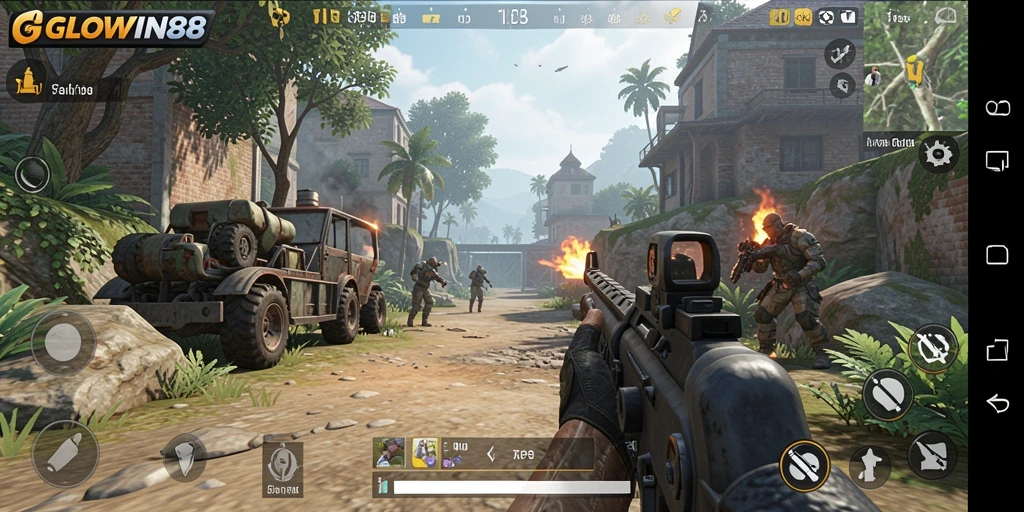Tampilan gameplay yang mendebarkan dalam GLOWIN88.