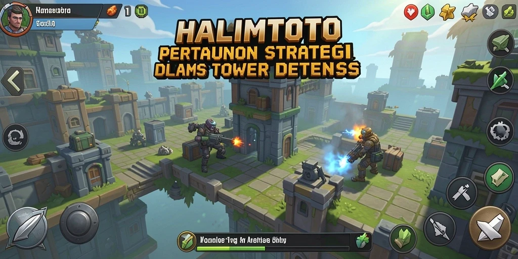 Gameplay menegangkan HALIMTOTO dengan strategi Tower Defense yang intens.