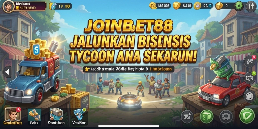 Screenshot gameplay JOINBET88 menampilkan pengelolaan bisnis yang seru.