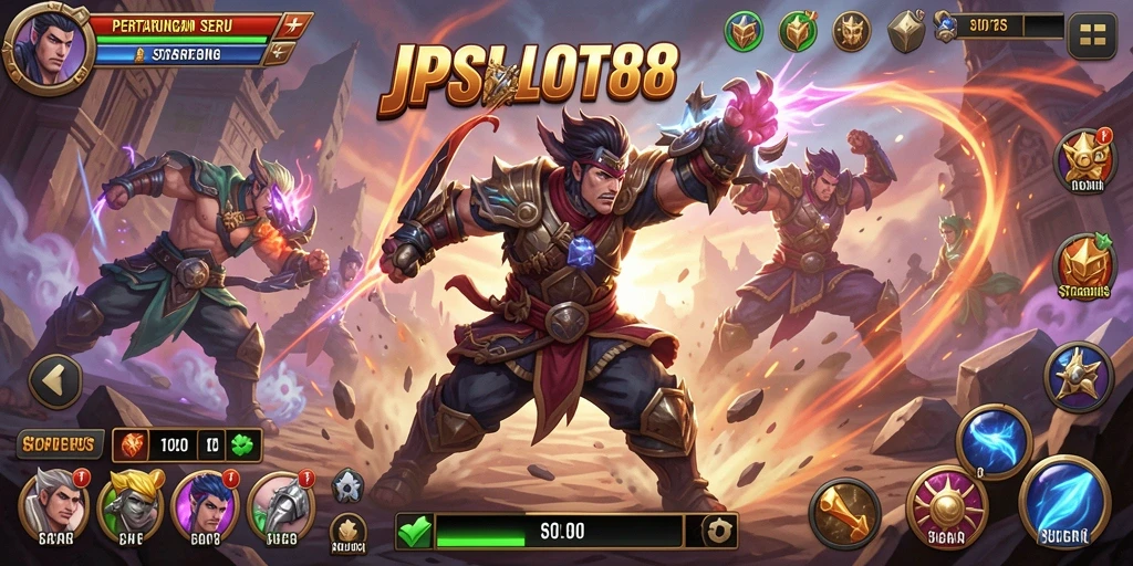 Tampilan gameplay pertarungan epik di JPSLOT88.