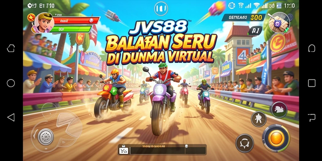 Tampilan gameplay balapan seru di JVS88 dengan grafis mengesankan.