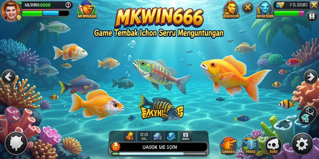Tangkapan layar gameplay seru dari permainan Tembak Ikan MKWIN666.
