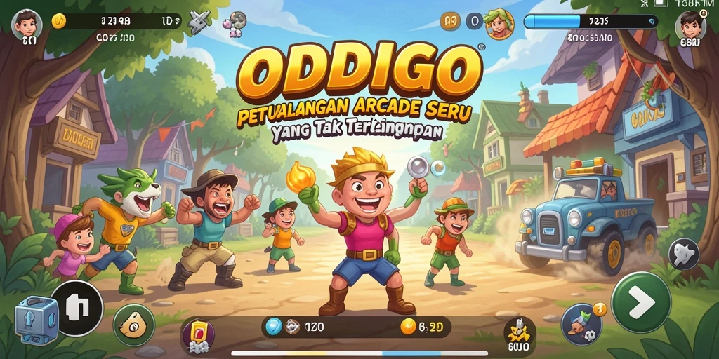 Screenshot gameplay ODDIGO dengan tampilan penuh warna dan tantangan yang seru.