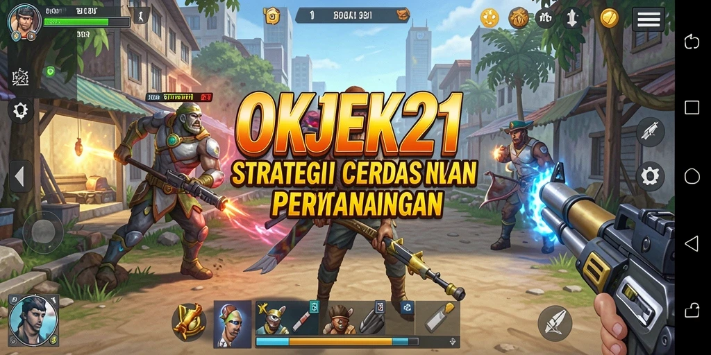 Screenshot gameplay OKJEK21 menampilkan pertarungan strategis yang mendebarkan.