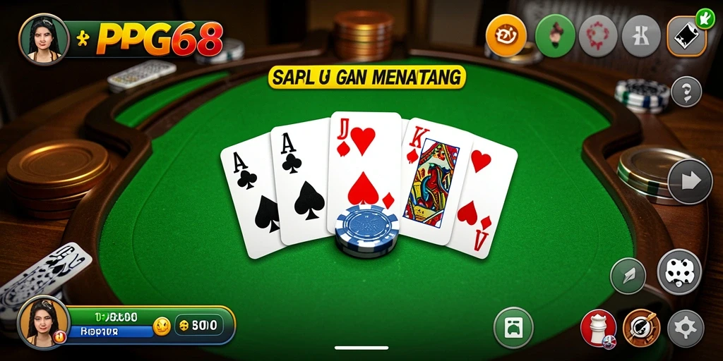Screenshot gameplay PGG68 menampilkan aksi seru permainan Gaple.