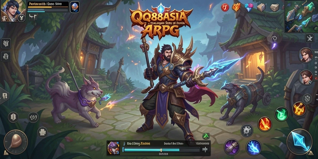 Screenshot utama menampilkan aksi bertempur yang mendebarkan dalam QQ88ASIA.