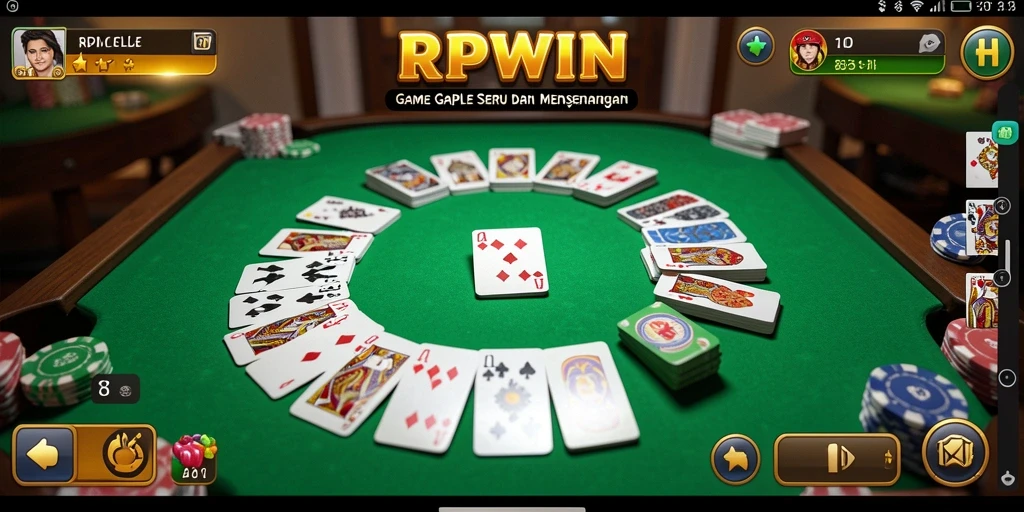 Tampilan gameplay RPWIN yang seru dan interaktif dalam bermain Gaple.
