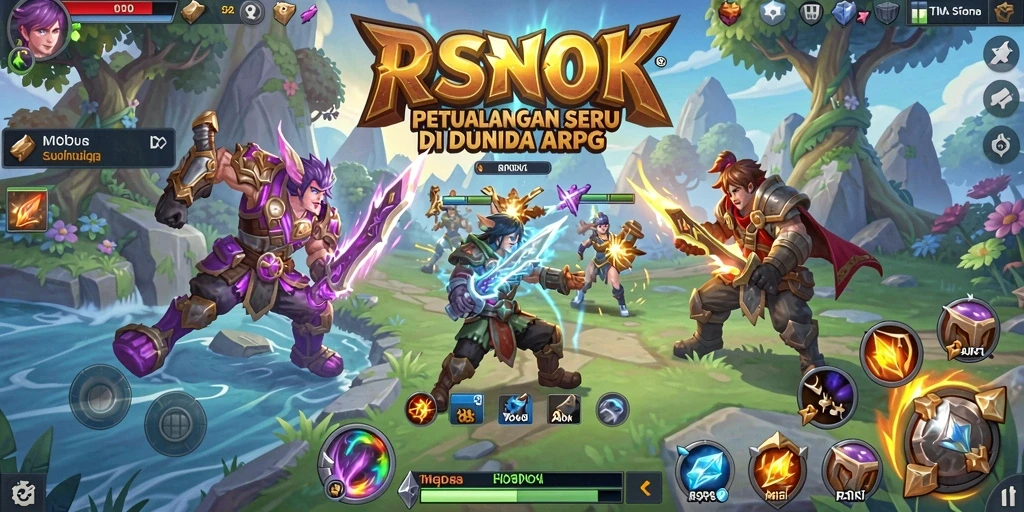 Screenshot gameplay RSNOK menampilkan pertarungan seru dalam dunia ARPG.