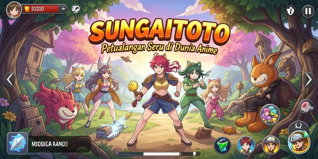 Tampilan gameplay anime yang memukau dan penuh warna.