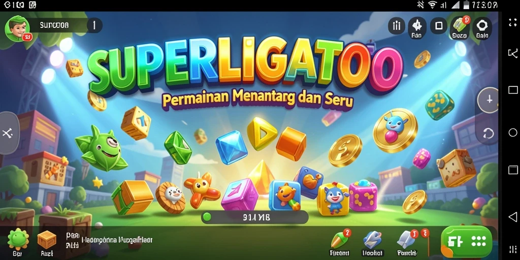 Screenshot gameplay SUPERLIGATOTO menampilkan tantangan puzzle yang menarik.