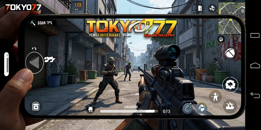 Tampilan mendebarkan dari gameplay TPS di TOKYO77.
